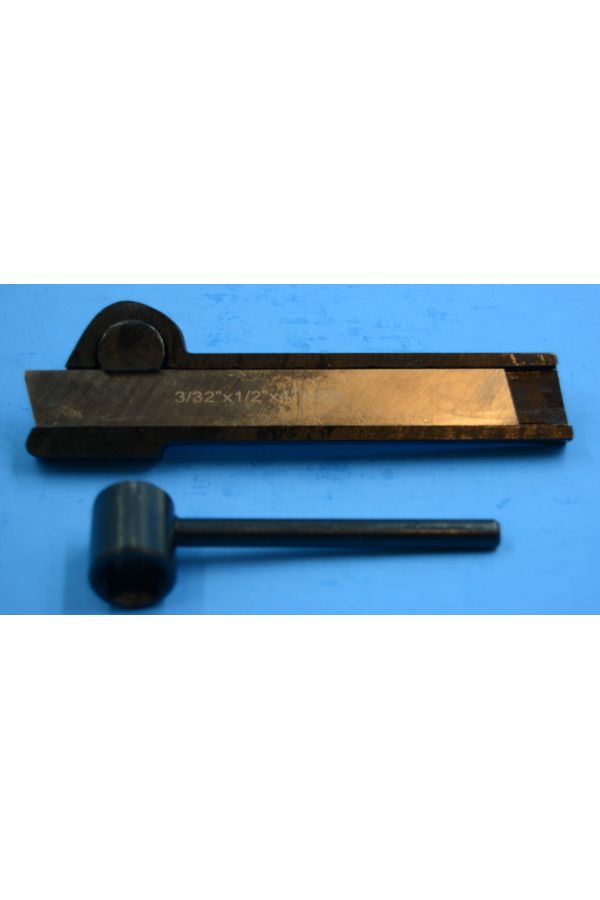Parting Off Lathe Tool Holder with 3/32" X 1/2" X 4-1/2" HSS Blade